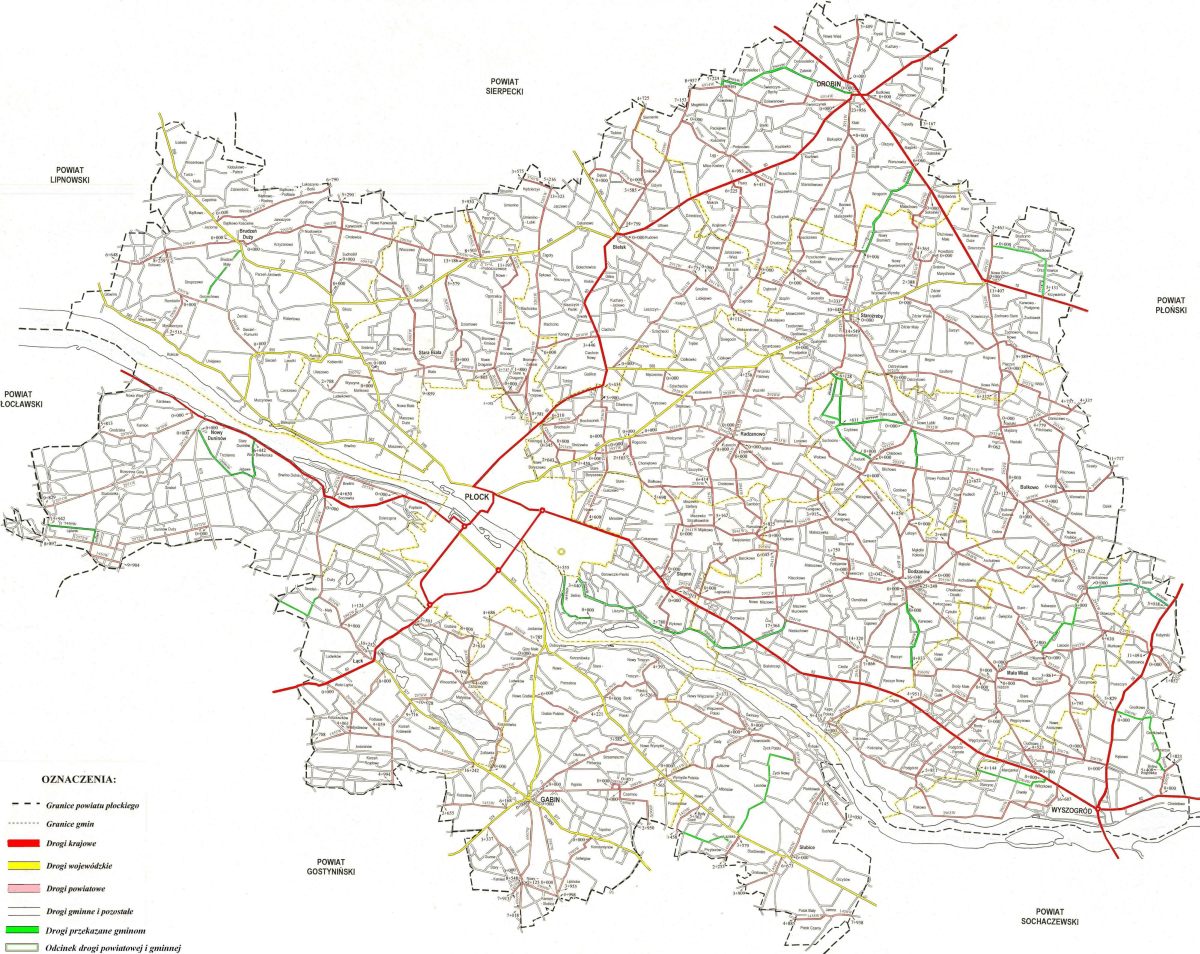 mapa dróg powiatowych