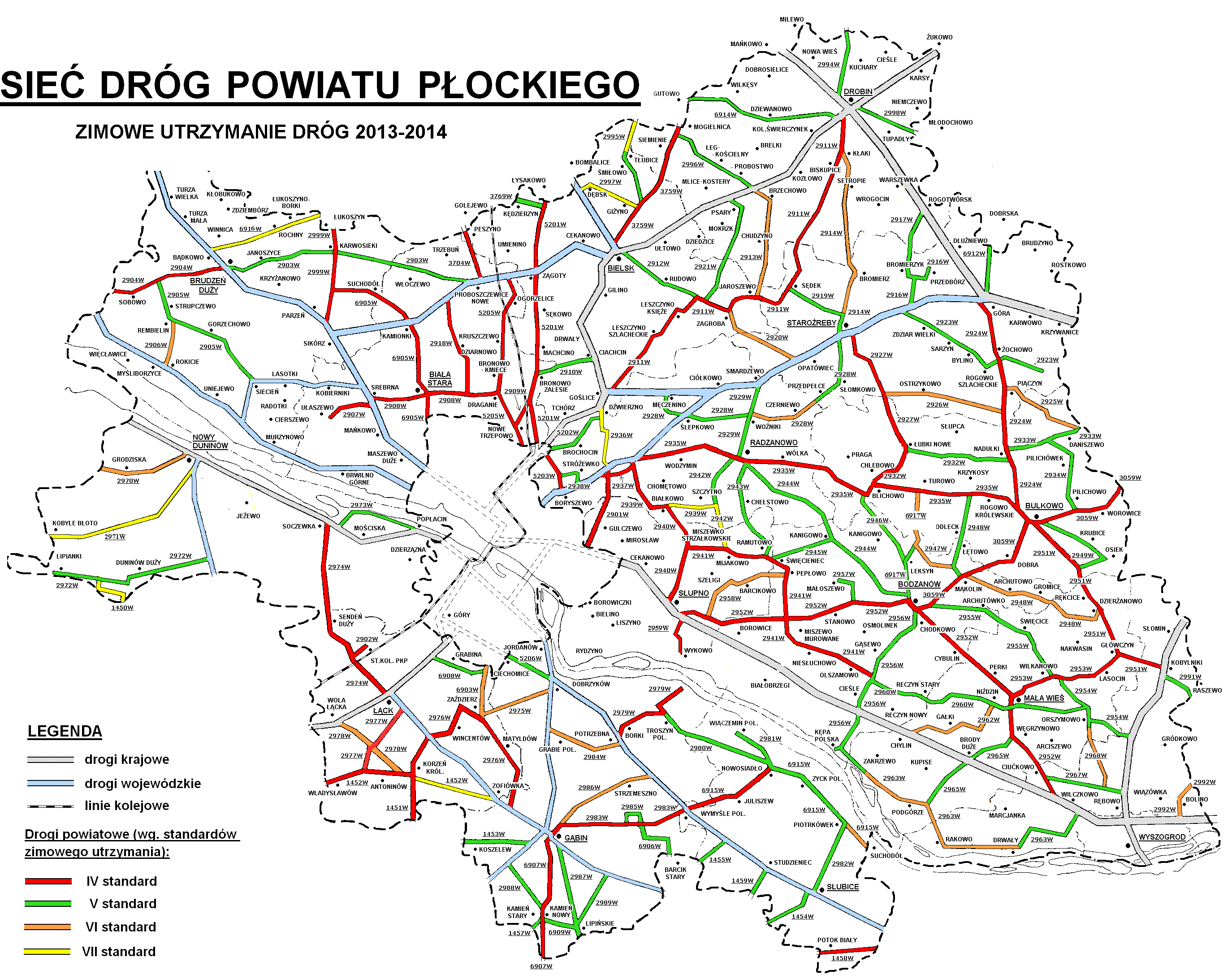 Sieć Dróg Powiatu Płockiego zima 2012-2013